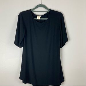 Yelete Black Jersey Top Short Sleeves Size Small